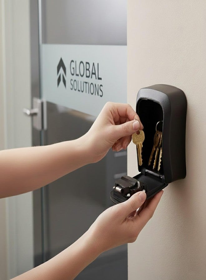 oddpod™ Plastic Combination Key Safe/Key Safe Lock Box Outdoor Storage Box with Code Combination Password Security Lock CH-886 (Black) - Image 2